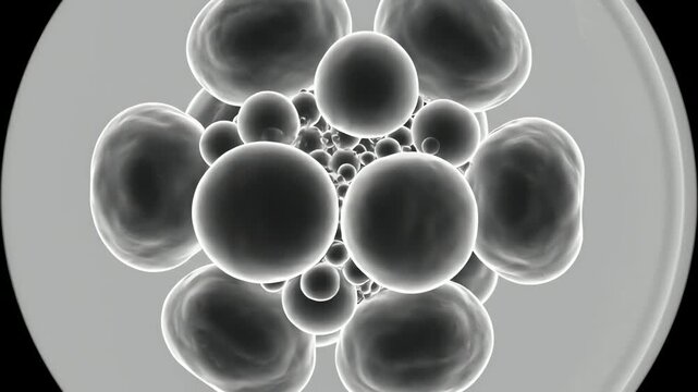 Fat cells expanding as excess lipids accumulate inside