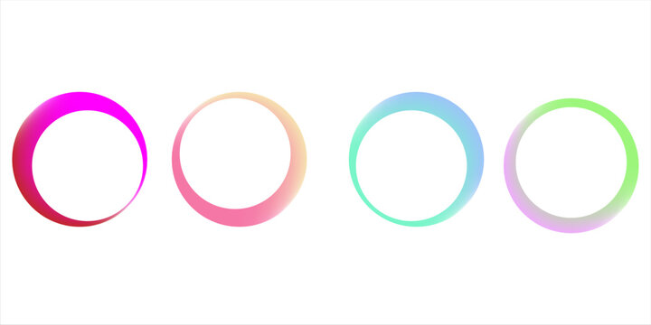 Gradient circles background, color gradation with halftone effect. Vibrant design colorful swirls. Gradient blur circle pattern with grain dots design. Rainbow rgb color spectrum. Vector illustration