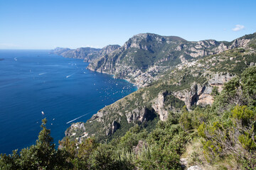 Naklejka premium Positano - Sentiero Degli Dei - The hiking Amalfi coast - Path of the Gods