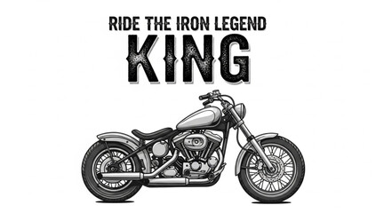 Obraz premium Vintage Motorcycle King Ride the Iron Legend.