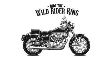 Vintage Motorcycle Illustration with Text. © Box