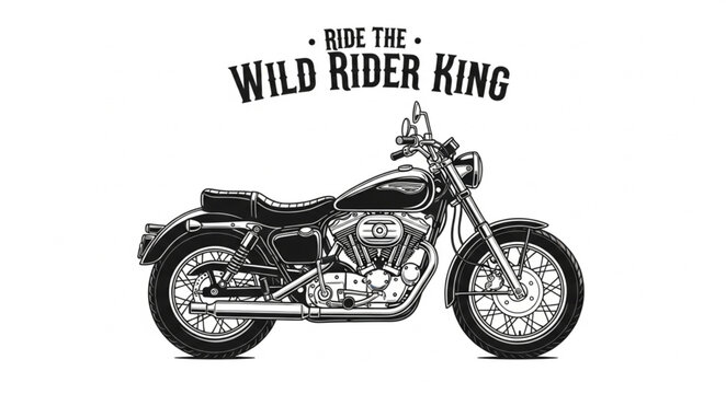 Vintage Motorcycle Illustration with Text.