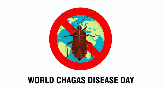 World Chagas Disease Day awareness illustration with kissing bug
