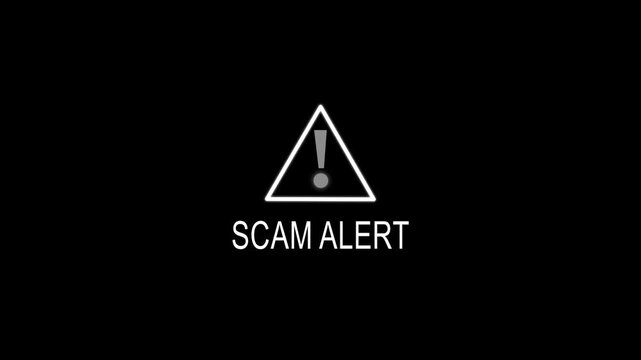 Scam alert symbol, showing digital scam fraud alert and spam alert risk template animation. Cybersecurity risks and system vulnerabilities digital data protection cyber