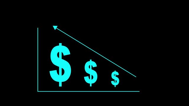 ost increase concept Animation with dollar sign. Showing Corporate Efficiency in Saving Expenses and Optimizing Company Resources. growth wording on increase money