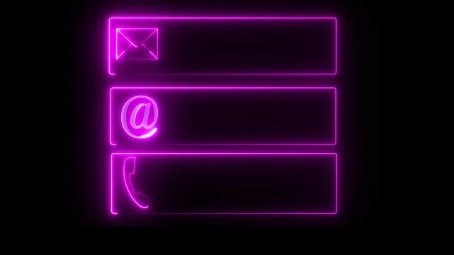 Neon Line Animation with option selection on black background, Quiz template challenge with option selection, game animation, quest game test sport challenge, icon animation 4k video