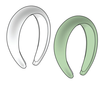 Non slip headband for women vector template technical design by adobe illustrator.