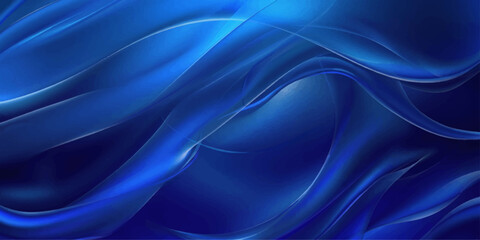 Fototapeta premium Smooth blue silk and satin fabric background with flowing waves of soft light and a purple design pattern creating a motion flow on the textile cloth backdrop