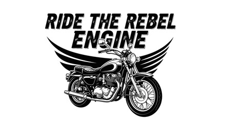 Obraz premium Vintage Motorcycle With Wings Emblem.