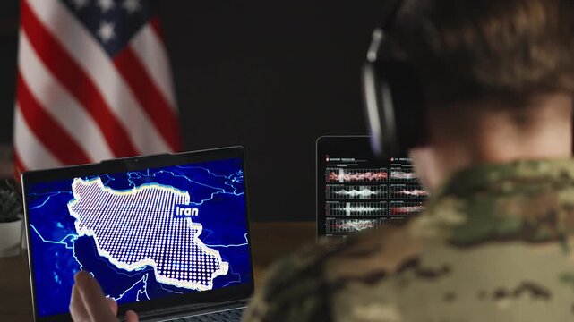 American army officer collecting data about Iran, planning military offensive