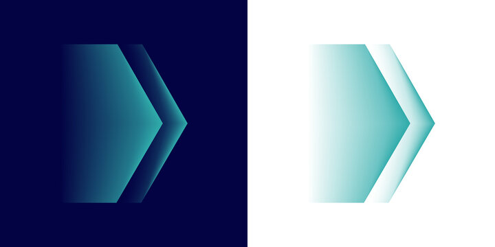 A glowing blue arrow with a fast-moving effect and multi-layered light trails against a dark background. A vector speed effect for interface, technology and transport design.