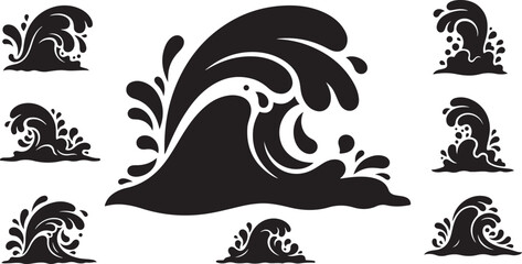 Fototapeta premium Wave graphics in black and white colors