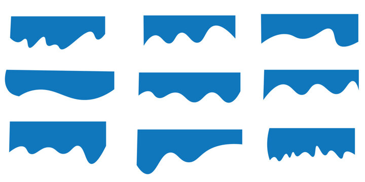 Collection of dividers shape templates. Curve Lines, Wave Collection of Abstract Design Element. Modern separator header for website and app. Vector illustration