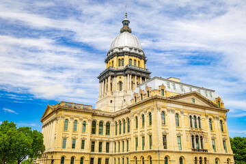 Obraz premium Illinois State Capitol in Spring in Springfield Illinois