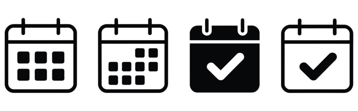 Calendar icon vector illustration with minimal calendar symbol for date planning and organizational design.