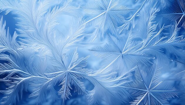 a soft blue abstract background featuring intricate ice textures the frosty patterns create a crystalline effect blending depth and coldness with the rich cool tones of the icy surface