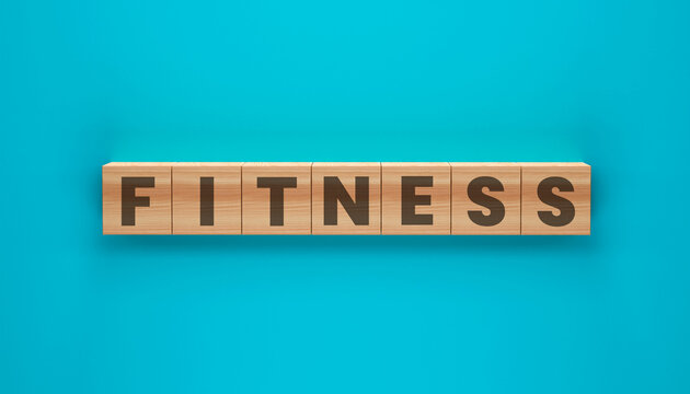 Fitness And Healthy Lifestyle Concept Displayed Through Wooden Letter Blocks Representing Physical Wellness Exercise Training Personal Health And Active Living
