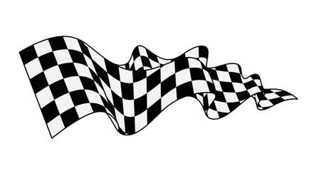 Waving checkered flag graphic for racing and victory. © Teten