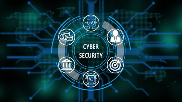  &ldquo;cyber Security, Artificial Intelligence, and Global Business Network Technology Concept&rdquo;. Digital circuit board on world background. Representing artificial intelligence, and future technology