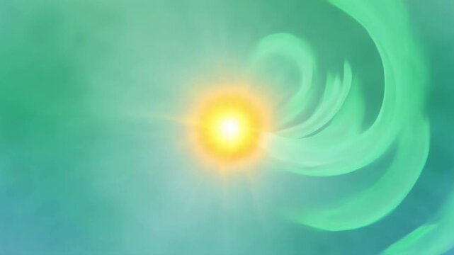 Cinematic Slow Motion Shot of Vibrant Aquatic Foliage Drifting in Deep Turquoise Water Lit by Soft Glowing Sunbeams