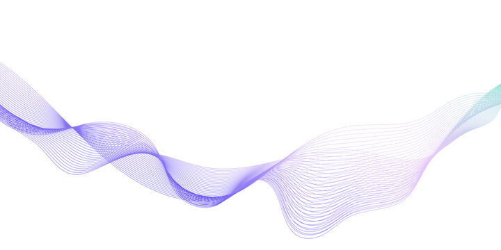 Modern abstract glowing wave line background, abstract parple wavy lines on white background, flowing linear design dynamic flowing wave lines design element. 