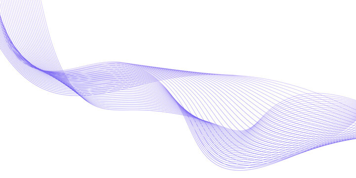 Modern abstract glowing wave line background, abstract parple wavy lines on white background, flowing linear design dynamic flowing wave lines design element. 
