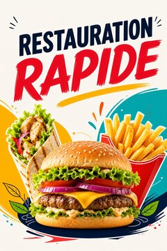 Affiche, panneau, flyer pour Restauration rapide,