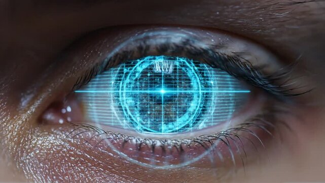 Blue Eye Looking Directly at Camera in Closeup