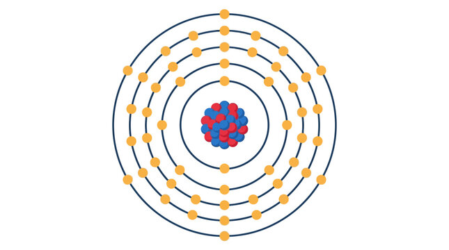 Illustration of atomic structure with electron orbitals and nucleus