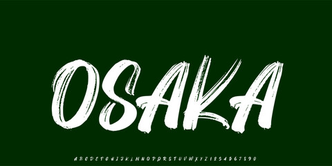 Obraz premium Osaka Dynamic Grunge Typography. Handmade Brush Font 