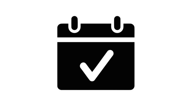 Vector illustration of calendar icon with check mark on a transparent background