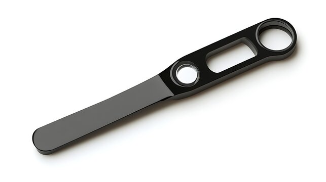Black bottle opener with two holes for easy grip and leverage