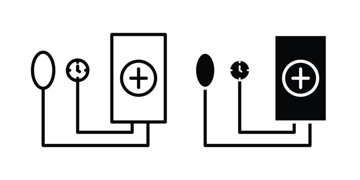 Tonometer icon design. Black outline pictogram