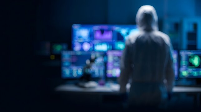 Professional monitoring scientific data across multiple computer screens