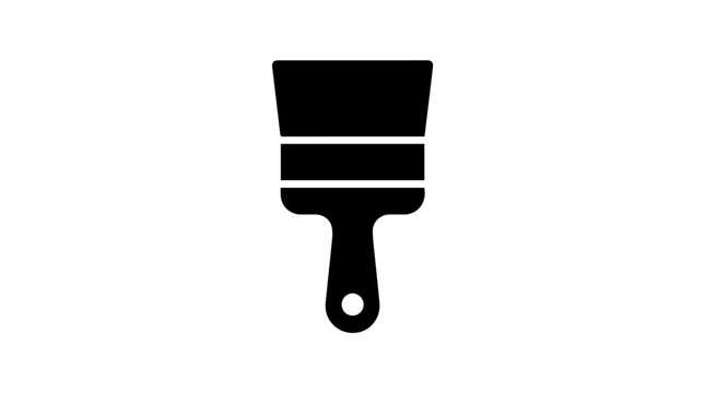 Vector silhouette of flat paintbrush icon, minimalist black‑and‑white design symbolizing creativity, art, and craftsmanship