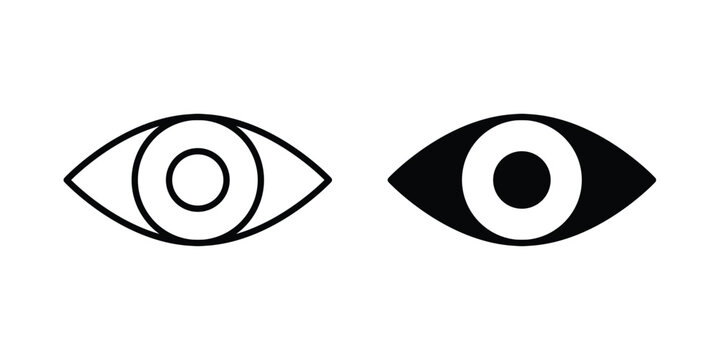 Vision icon design. Black outline pictogram