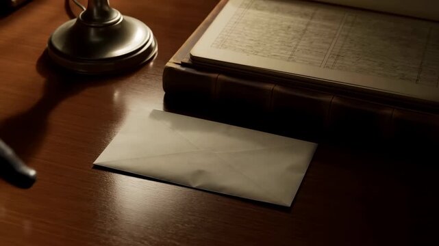 Oldfashioned Setting Hints At Covert Activity. Warm Glow Reveals Covert Dealings In Antiquated Office