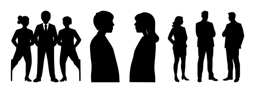 Collaboration team icon set with solid black silhouette on white background featuring teamwork, office, communication with collaboration and group