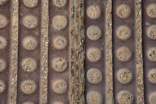 Collapsible steel coating. Fragment of an airfield plate from the time of the Second World War, Russia
