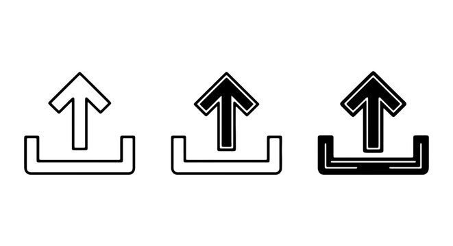Upload Icons, Upload Symbol, Upload Arrow, Data Transfer Vector Set