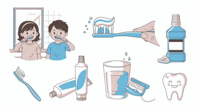 Toothbrushes and toothpaste for oral care.