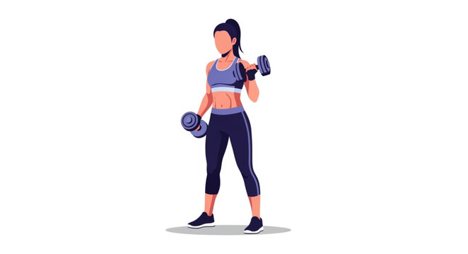 Woman exercising with dumbbells for fitness and strength training.