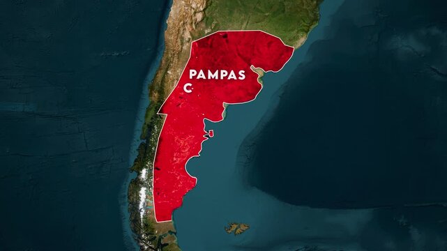 Pampas cultures Map Animation around 1000 AD. Historical map animation of the Pampas cultures 4k.