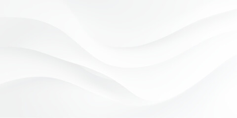 Obraz premium Abstract white wavy background with smooth curves and light gray shadows modern design element