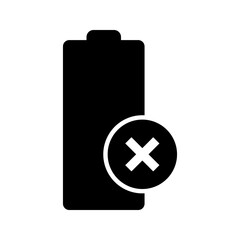 Obraz premium Battery Error Icon Vector, Power Failure Warning Symbol Illustration