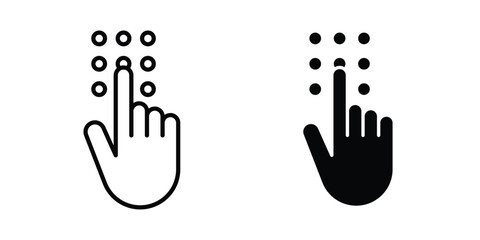 Obraz premium Code lock icon design. Black outline pictogram