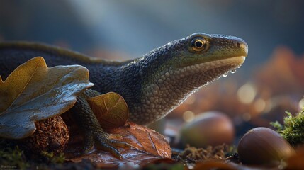 Fototapeta premium Close-Up of Lizard in Natural Setting