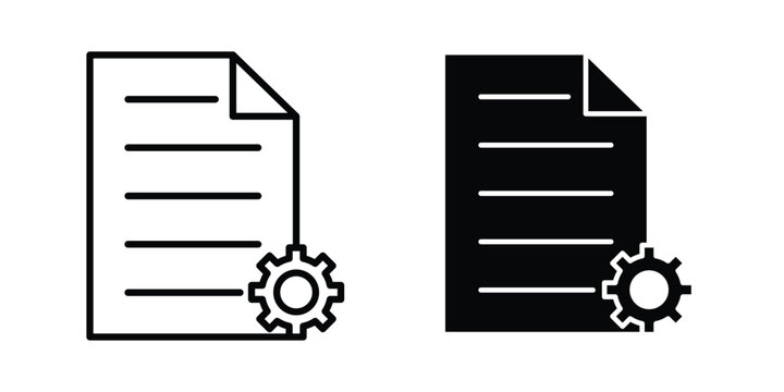 Content management icon design. Black outline pictogram