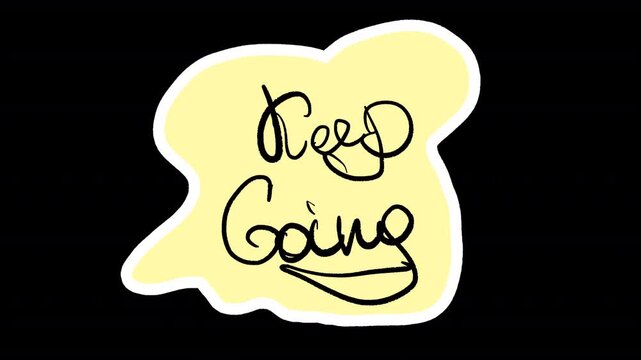 Hand Drawn Sticker Title Keep Going On Alpha