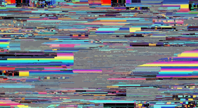 Abstract Digital Glitch Background with Colorful Data Corruption